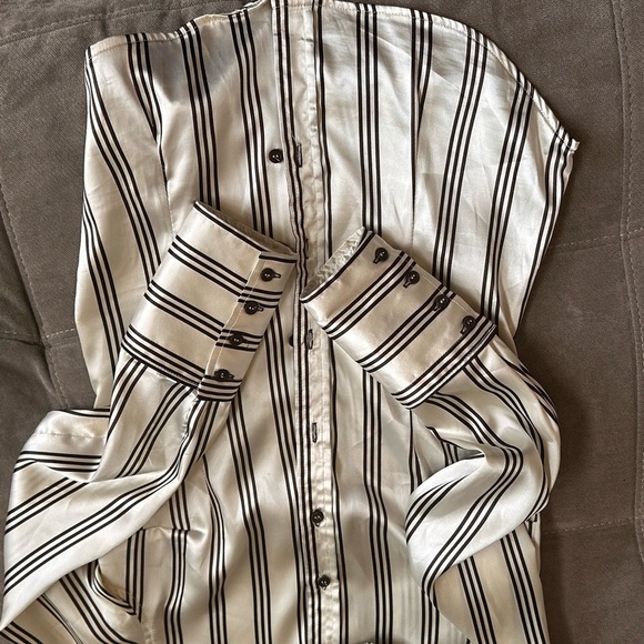Zara Black and White Striped Blouse - Picture 7 of 10